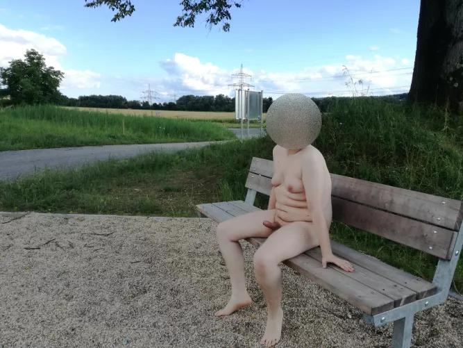 A short rest next to the cycle path.