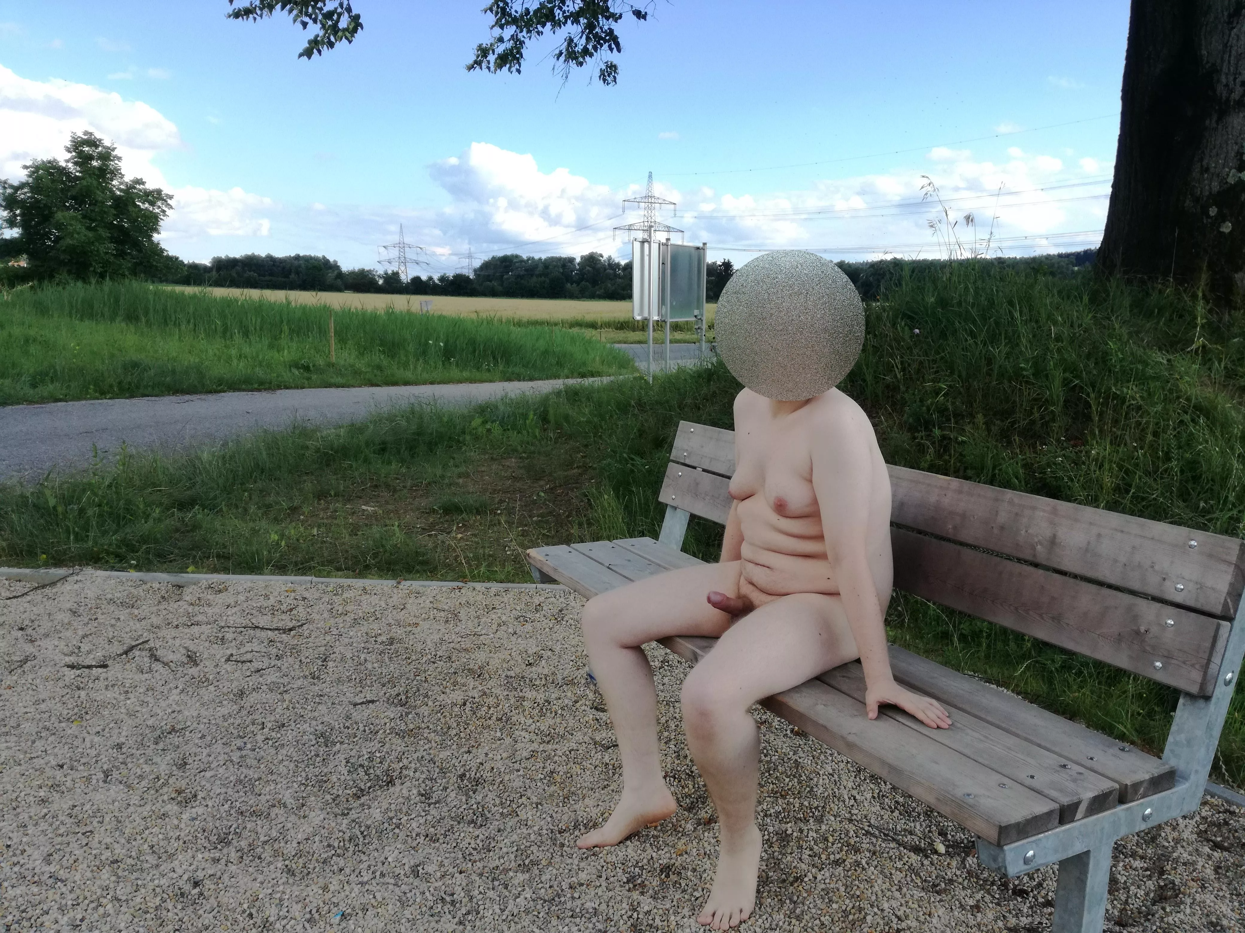 A short rest next to the cycle path.