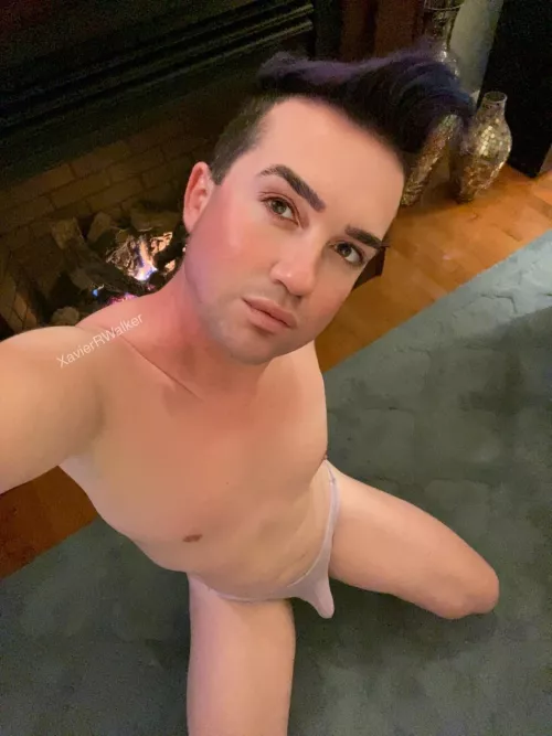 (NSFW) thong by the fireplace. It’s a shame I’m alone 😅