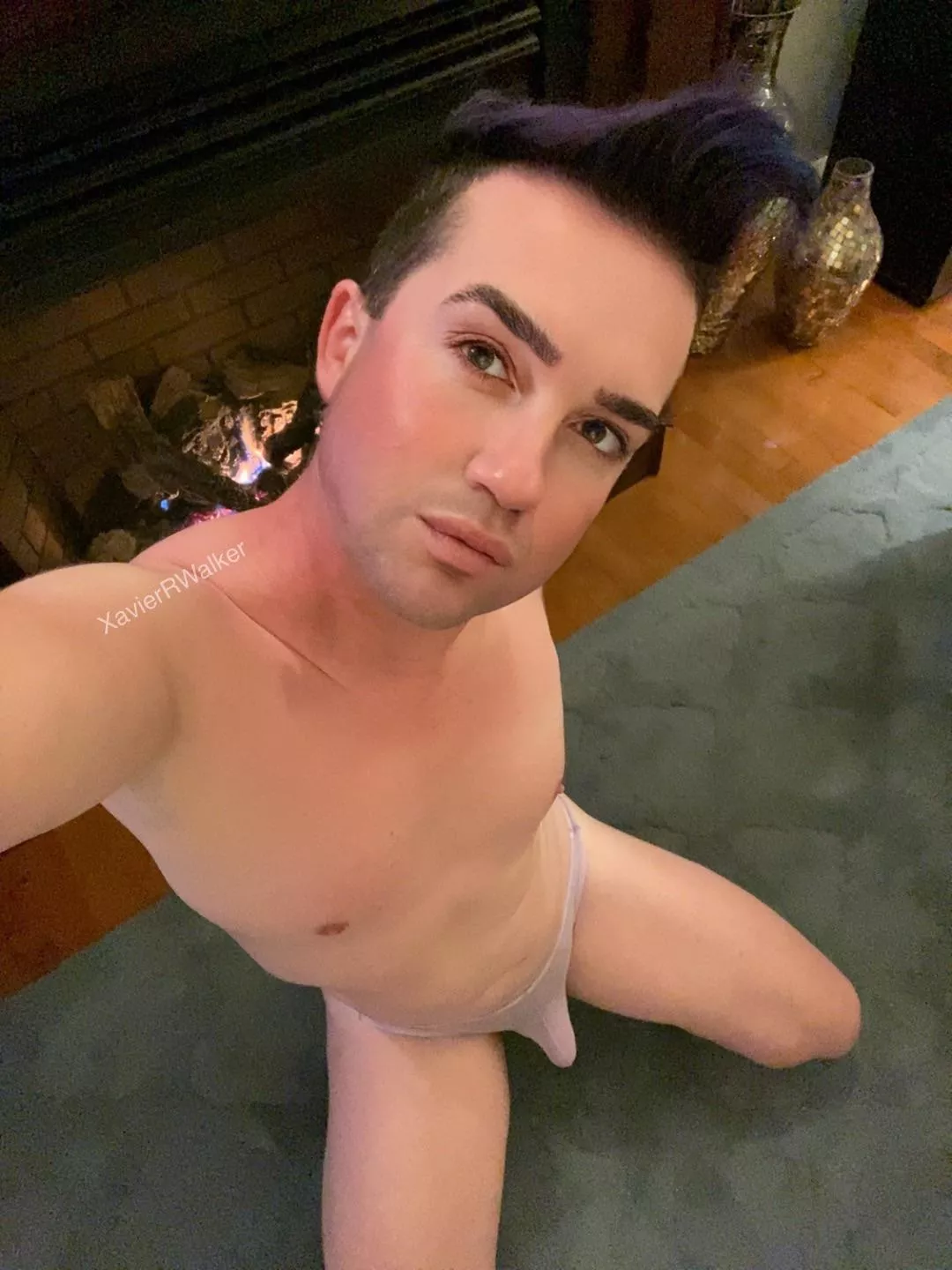 (NSFW) thong by the fireplace. It’s a shame I’m alone 😅
