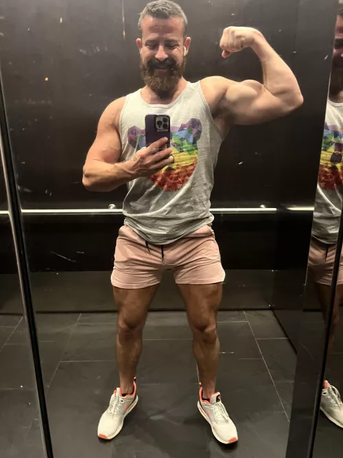 Flexing in my elevator