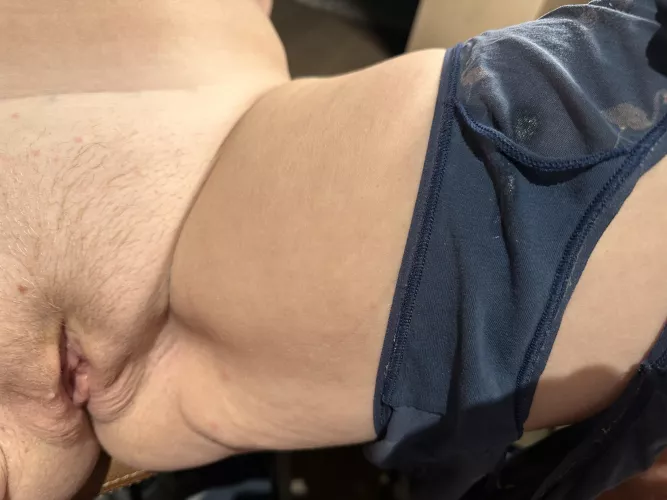 Hesitant housewife shows combo wet puss + wet spot