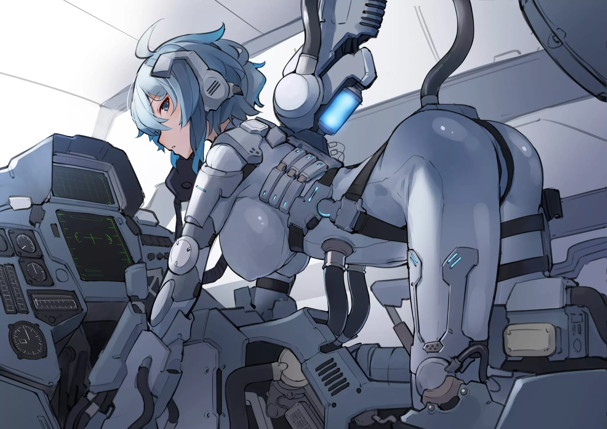Pilot Suit controlling the mech (Ringobatake) [Original]