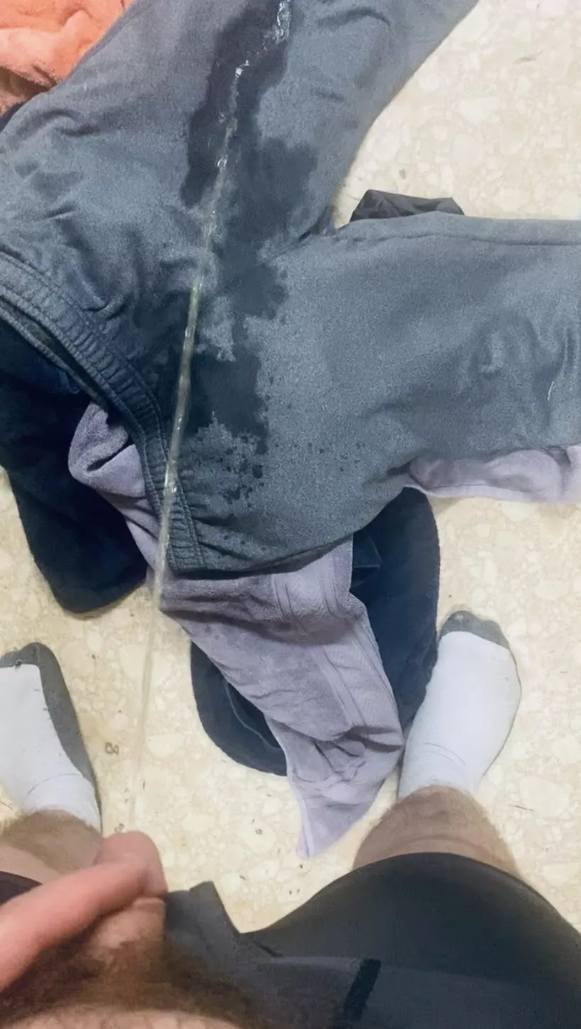 Second night of piss soaking this pile of laundry in the kitchen, and it smells fucking amazing!