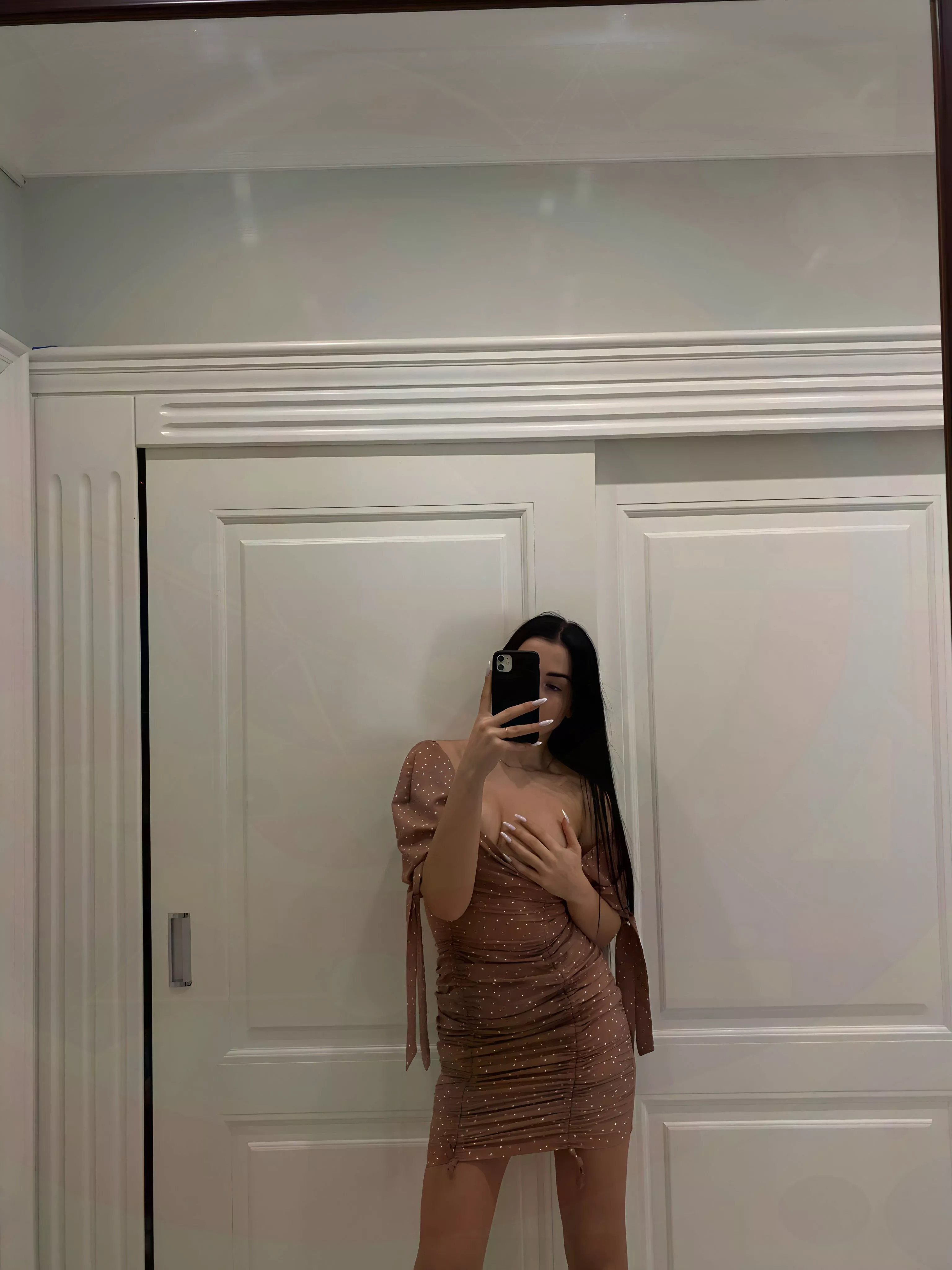 Showing my naked tits with pierced tummy feels fun