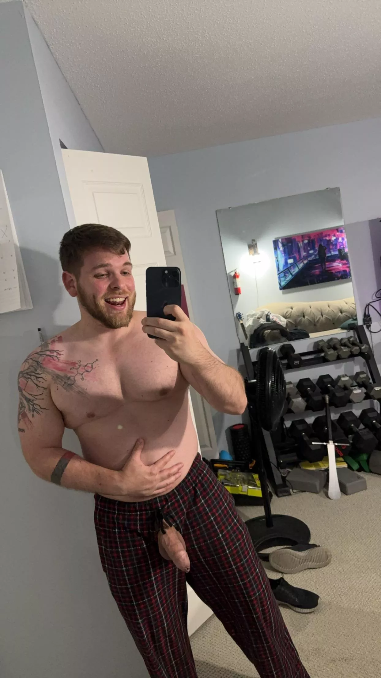 Who doesn’t like a big guy in his PJs? Especially ones where things just happen to slip out sometimes. (Soft) Who doesn’t like a big guy in his PJs? Especially ones where things just happen to slip out sometimes. (Soft)