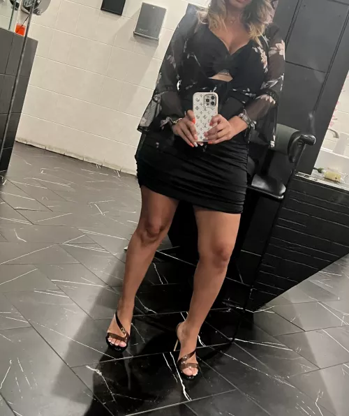 Another bathroom selfie. These heels make me feel on fire.