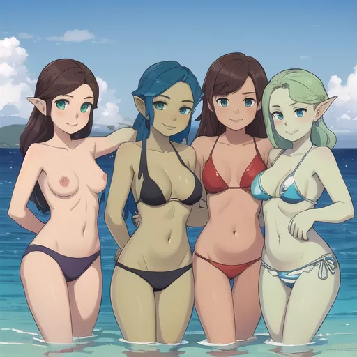 Elf Girl & friends at the beach
