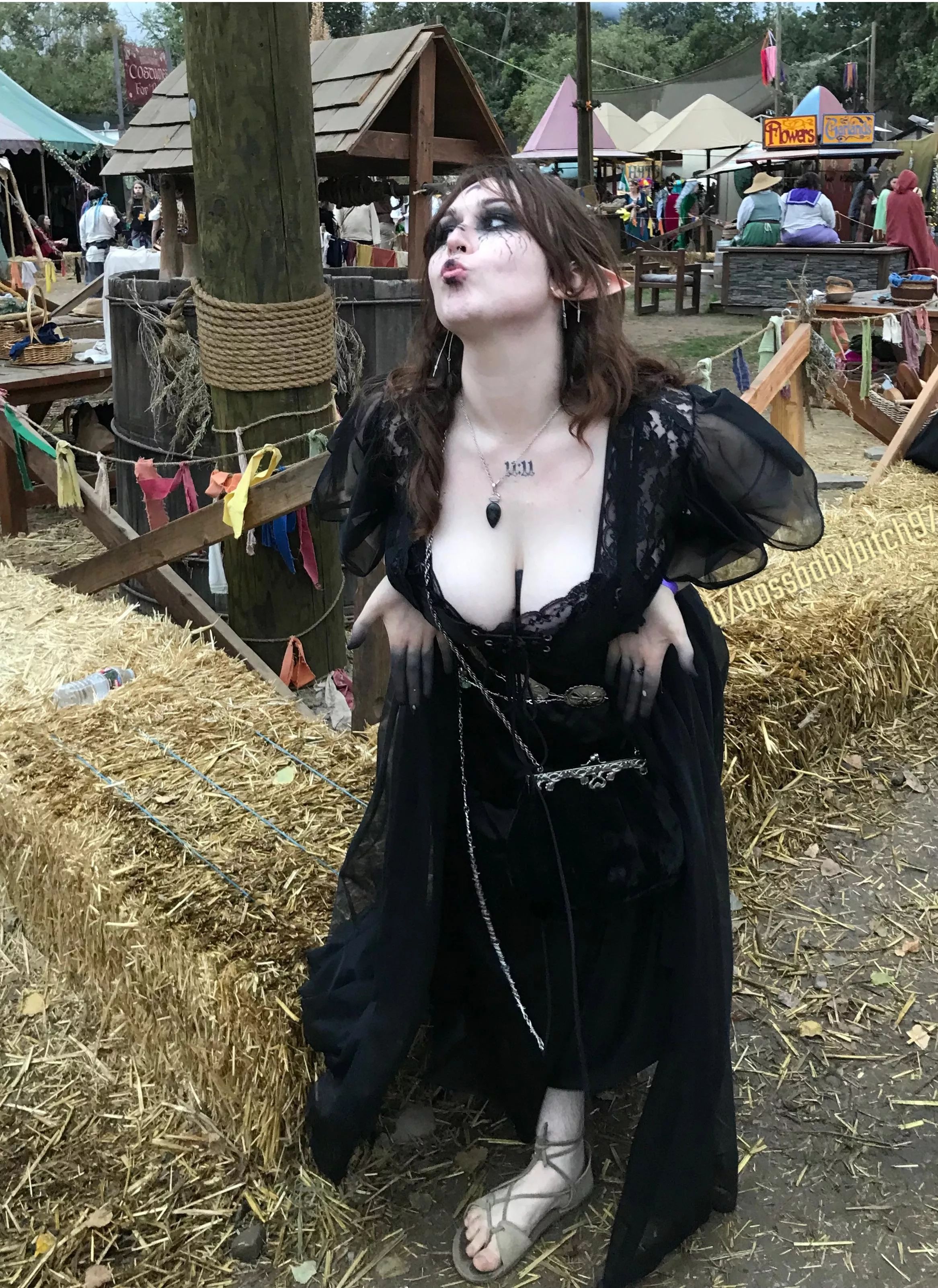 Goth ren faire boobies