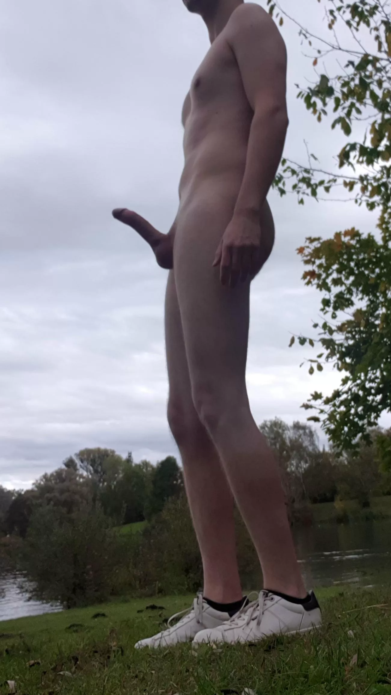 My hard penis for everyone to see in a public park (21y/o)