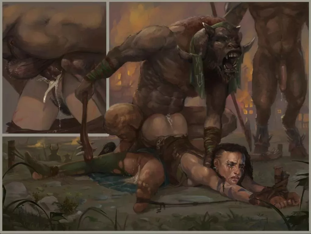 The invading herd of Beastmen was nearly unstoppable, razing every village and claiming the captured women as their new sex slaves. (Doomsatan666)