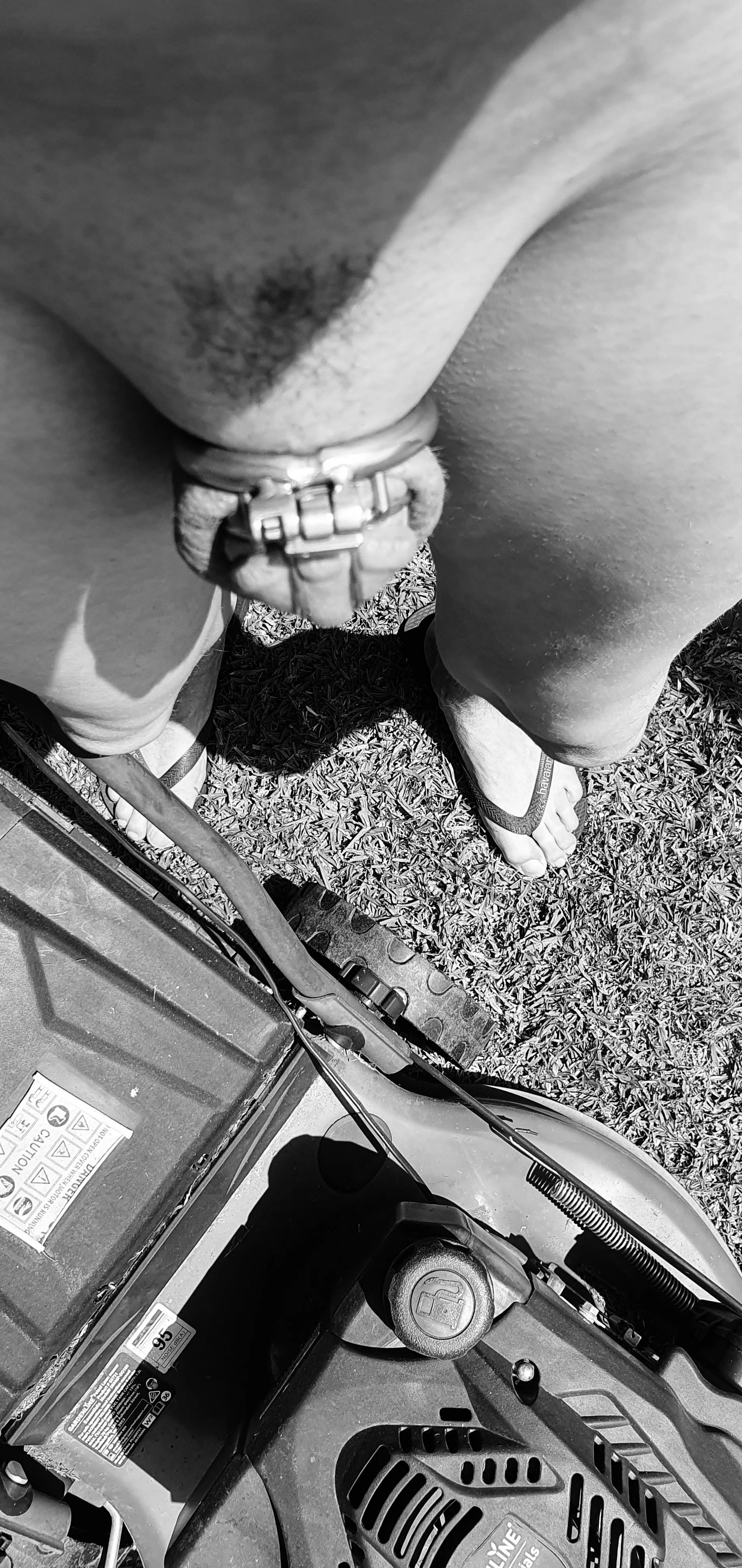 Had him doing the yard work pants less