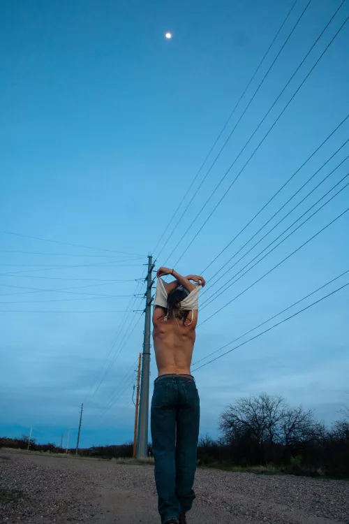 Happy full moon, celebrating naked in the desert