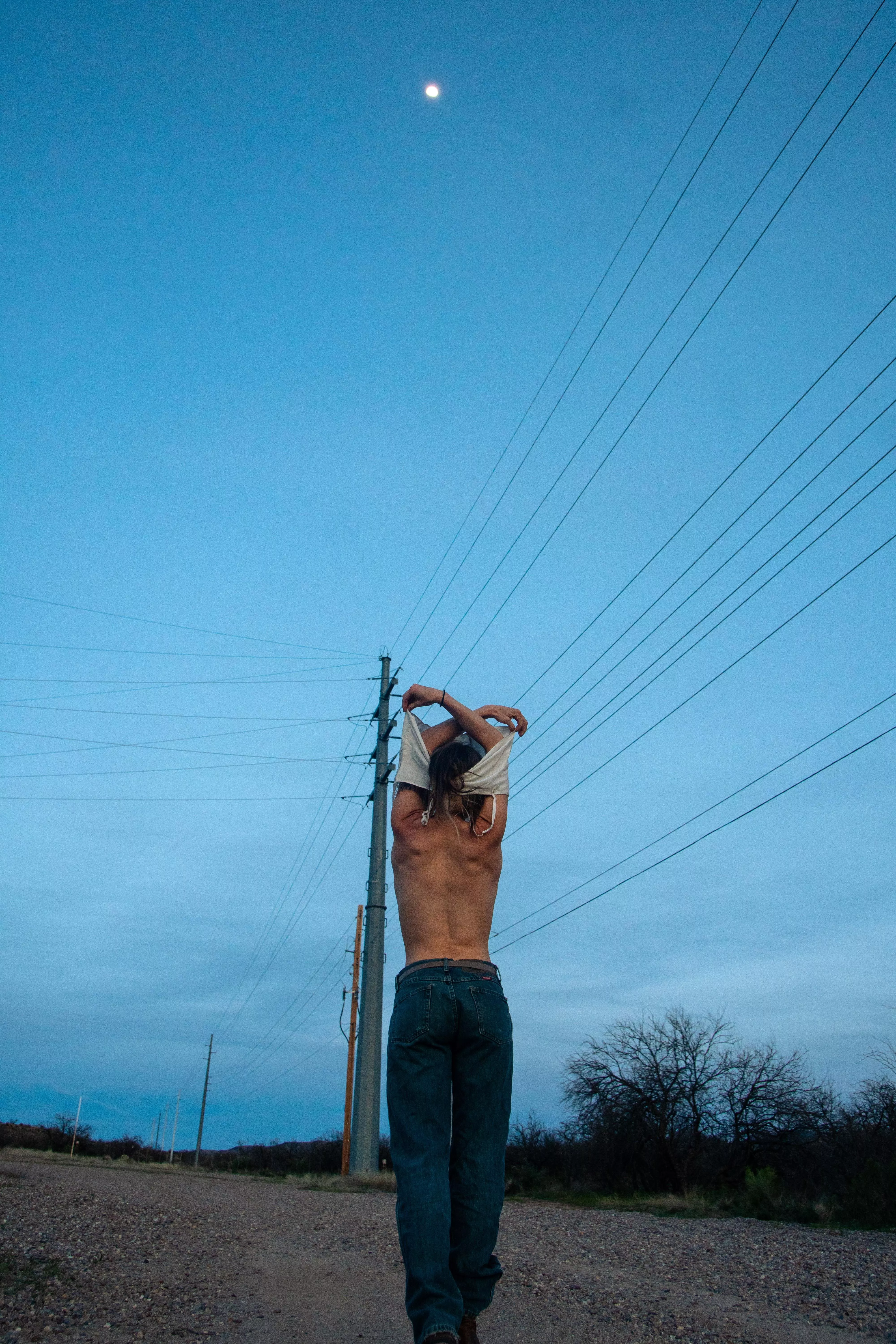 Happy full moon, celebrating naked in the desert