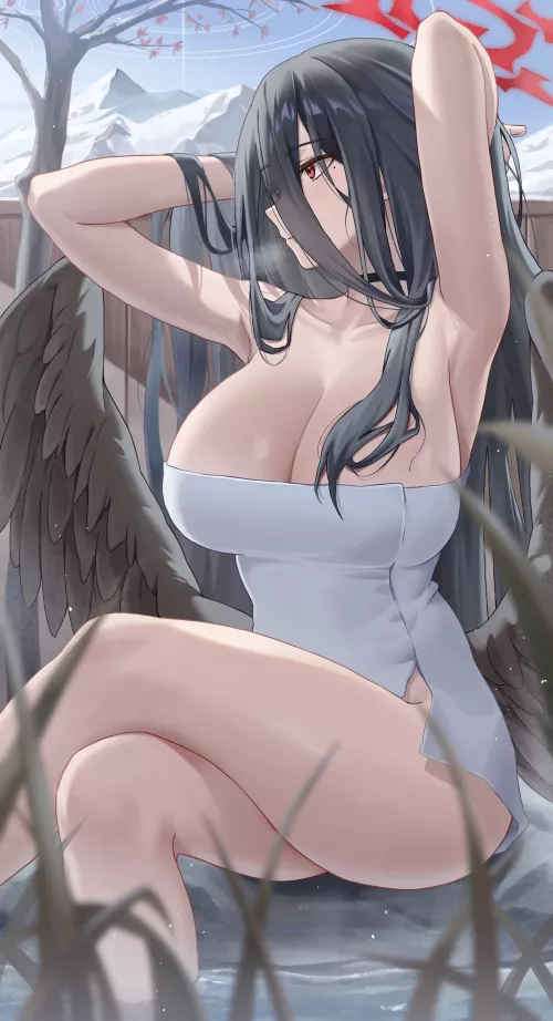 Hasumi at the Onsen (CapLK) [Blue Archive]