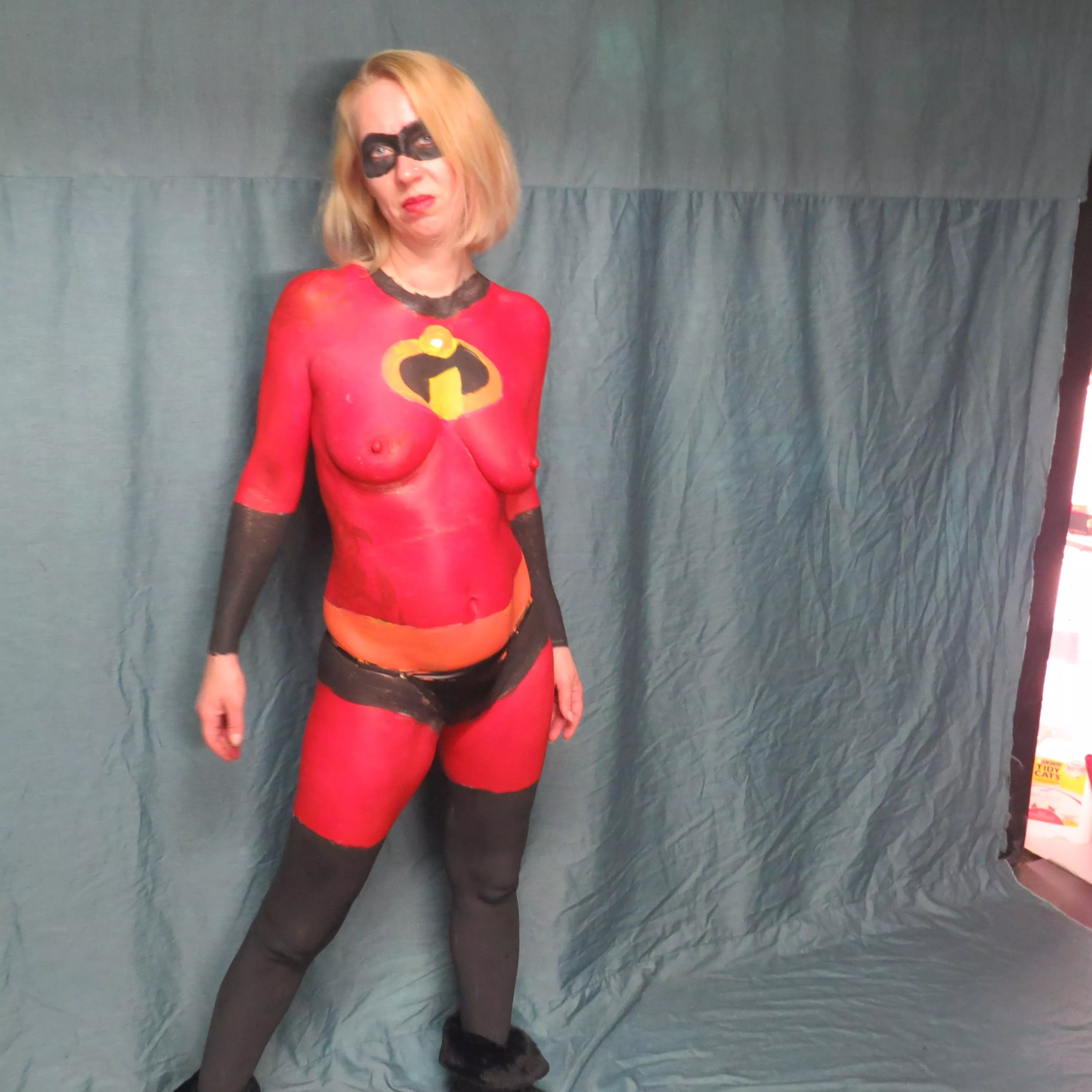 Love Halloween and while not quite 100% nude, all I have on is a g string. Loved our costumes!!!