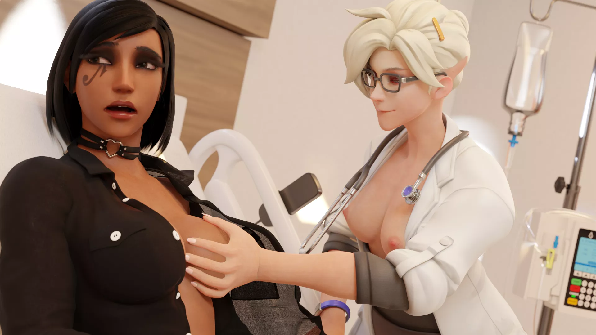 Mercy inspects pharah
