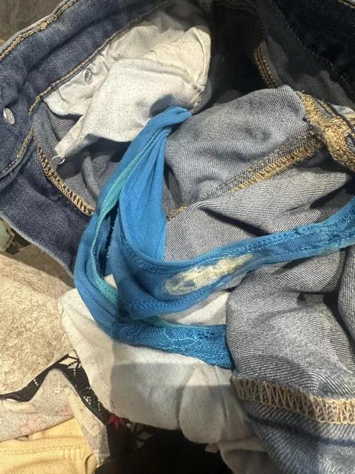 my wife's panties I think she is in heat