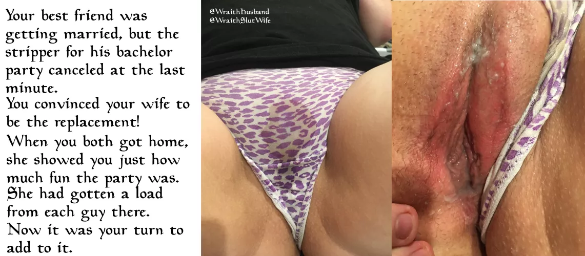 A good wife knows how to please at a Bachelor Party.