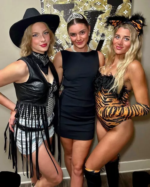 Cowboy, princess and a tiger