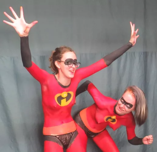 Going to the club in body paint for Halloween