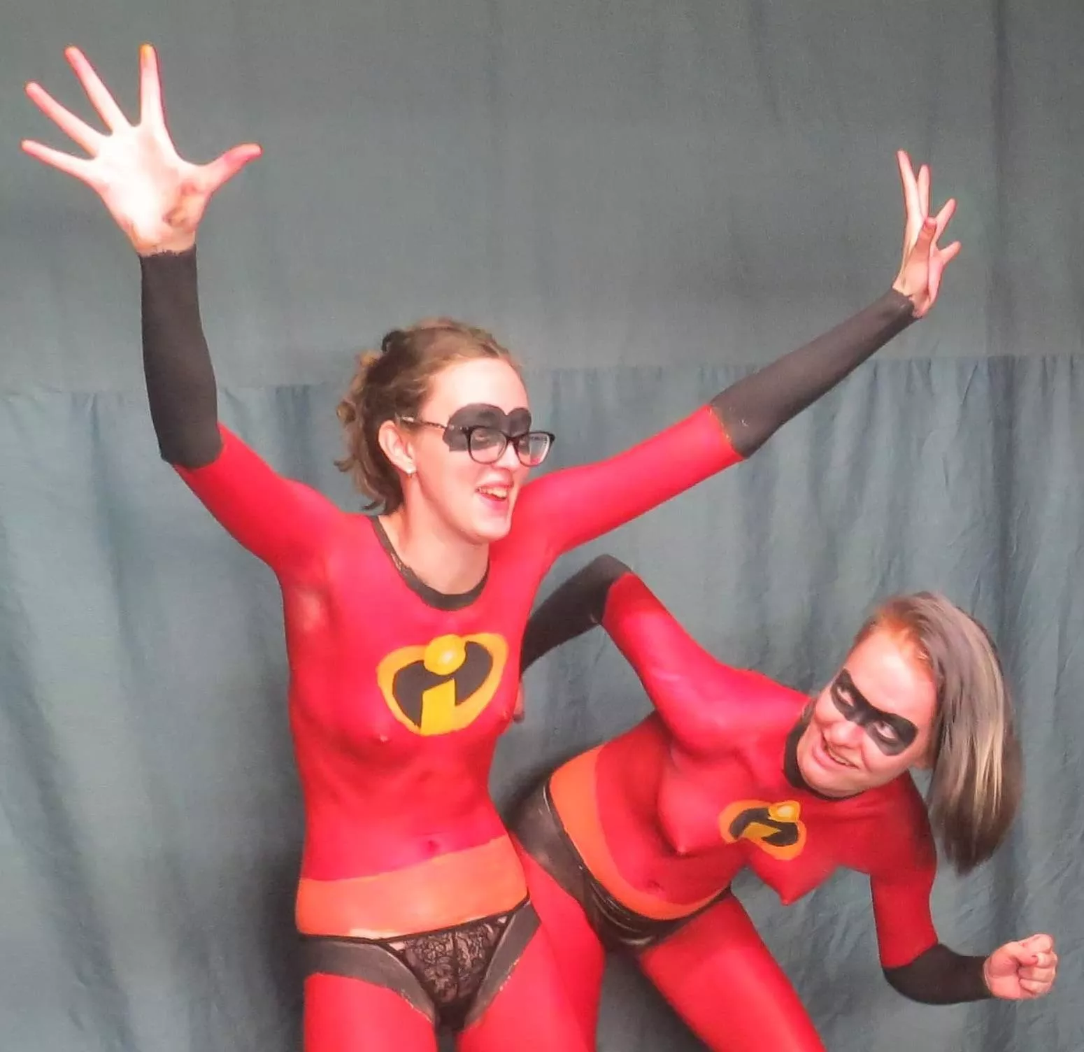 Going to the club in body paint for Halloween