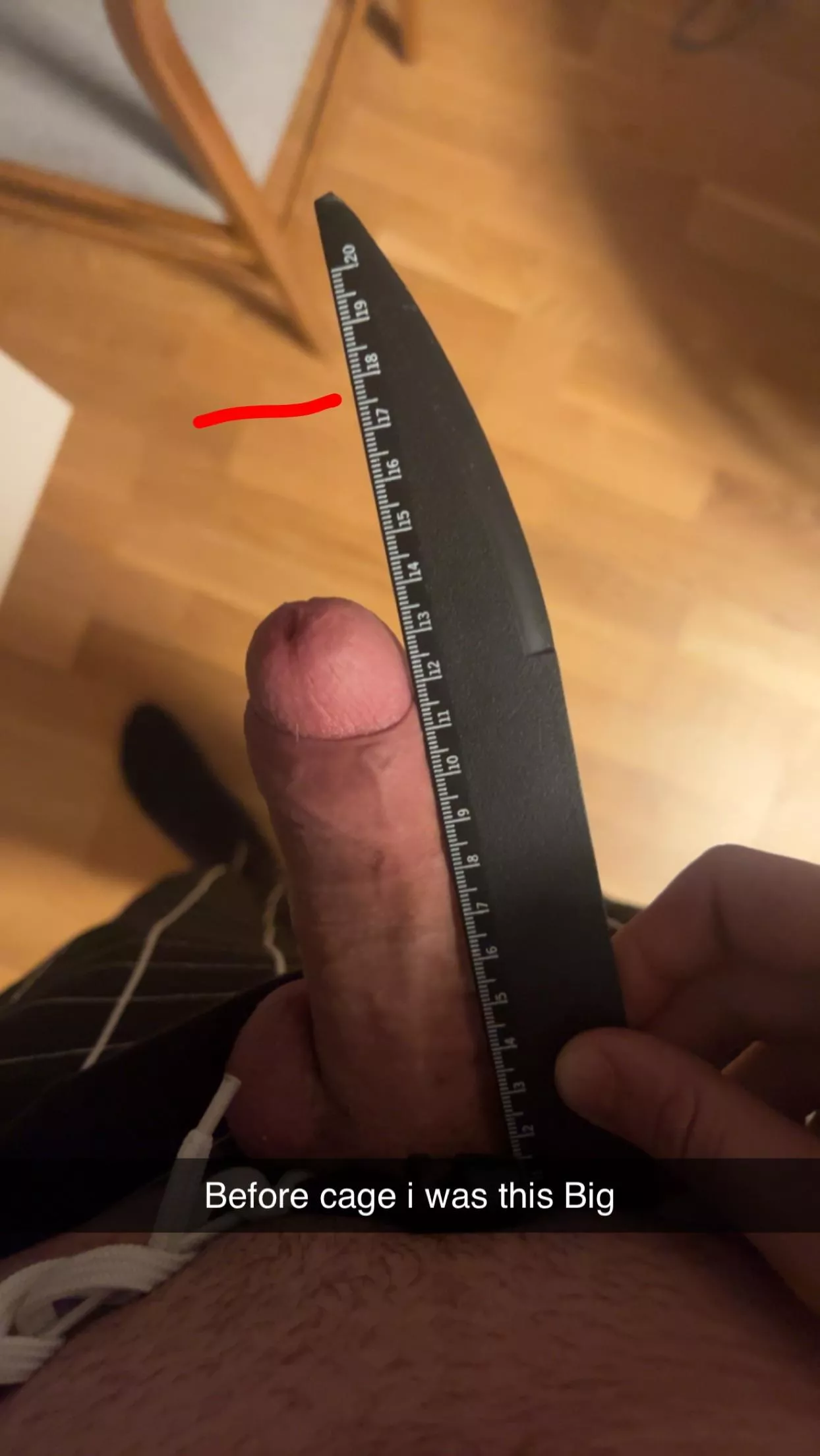 I started wearing chastity cages a year ago , it was 17.5 cm , now it is 13.5 cm . I am 6’6 guy