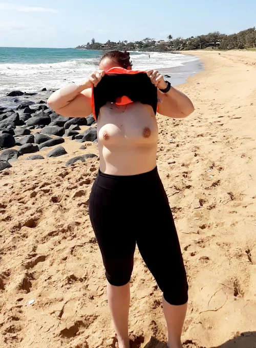 Spicing up the morning walk on a titty Tuesday