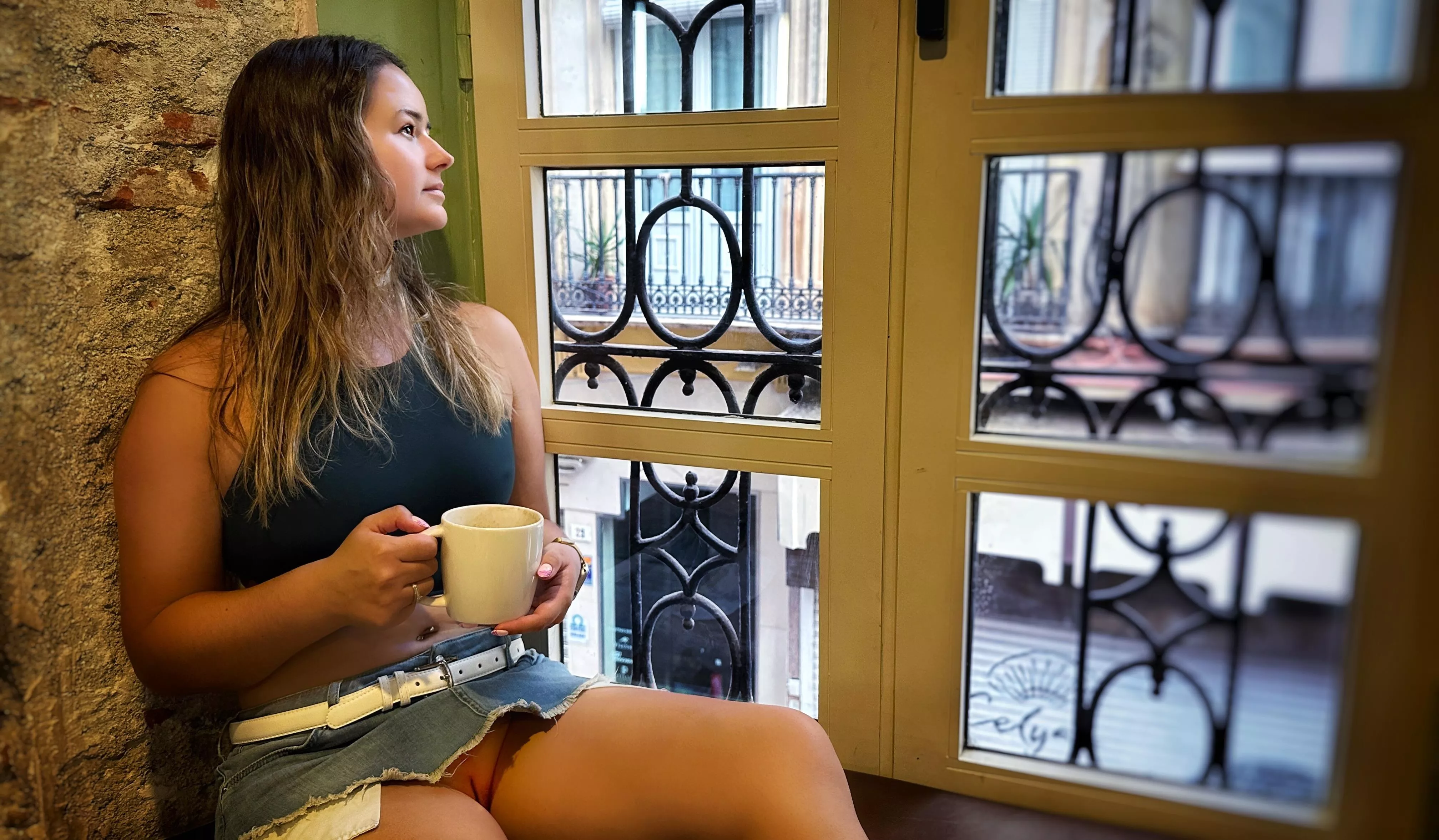 When my skirt is short and I’m not wearing panties