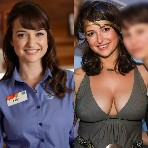 AT and T girl Milana Vayntrub hides them well