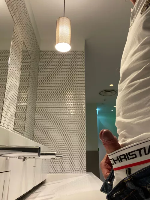 boner at the sinks in public toilets