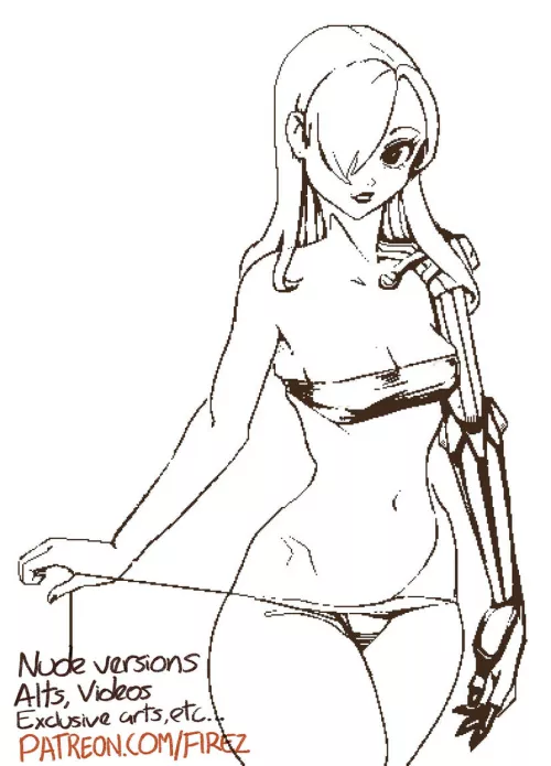 Cyborg girl sketch by me. More in the replies