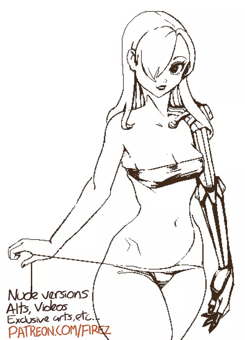 Cyborg girl sketch by me. More in the replies