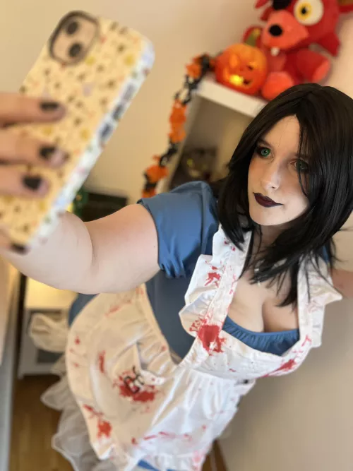 Taking selfies in costume