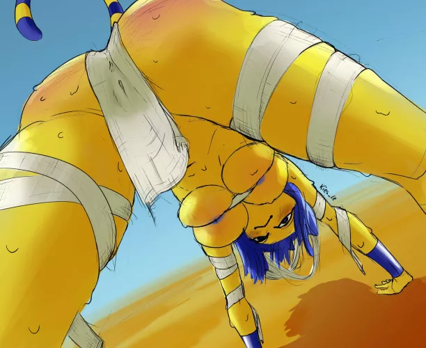 Ankha stretching those bandages
