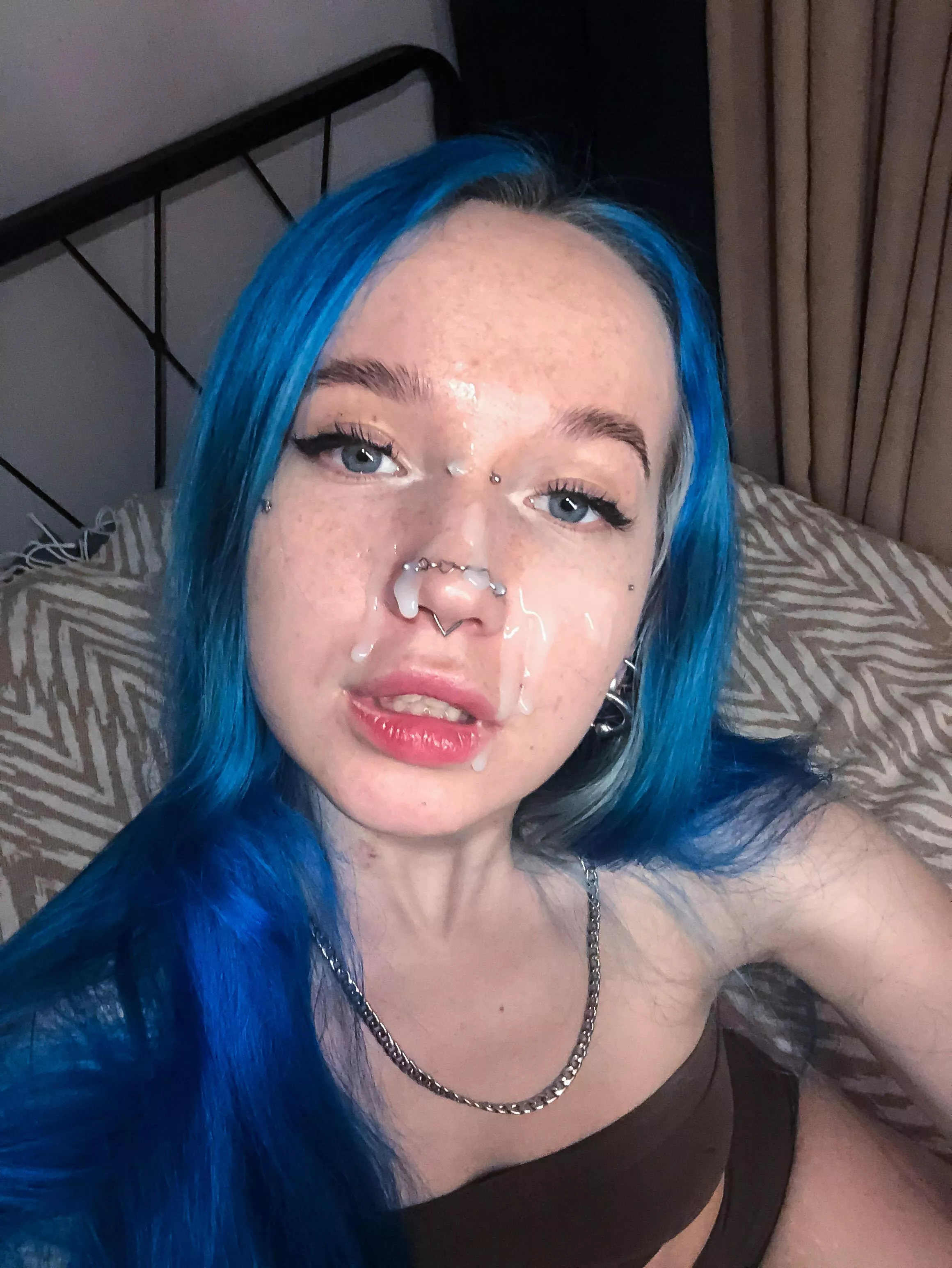 My face was wet with jizz