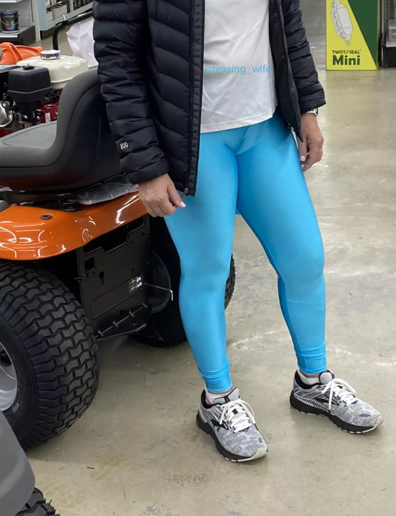 Teasing hubby in my favorite leggings.