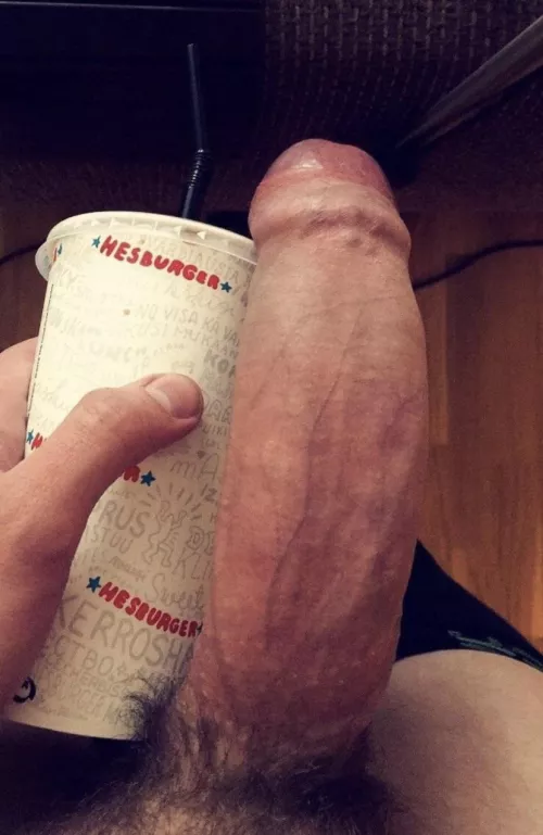 A large fast food cup.