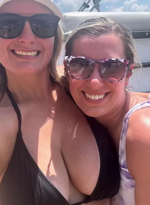 Even her friend feels the urge to rest her head on those massive pillows.