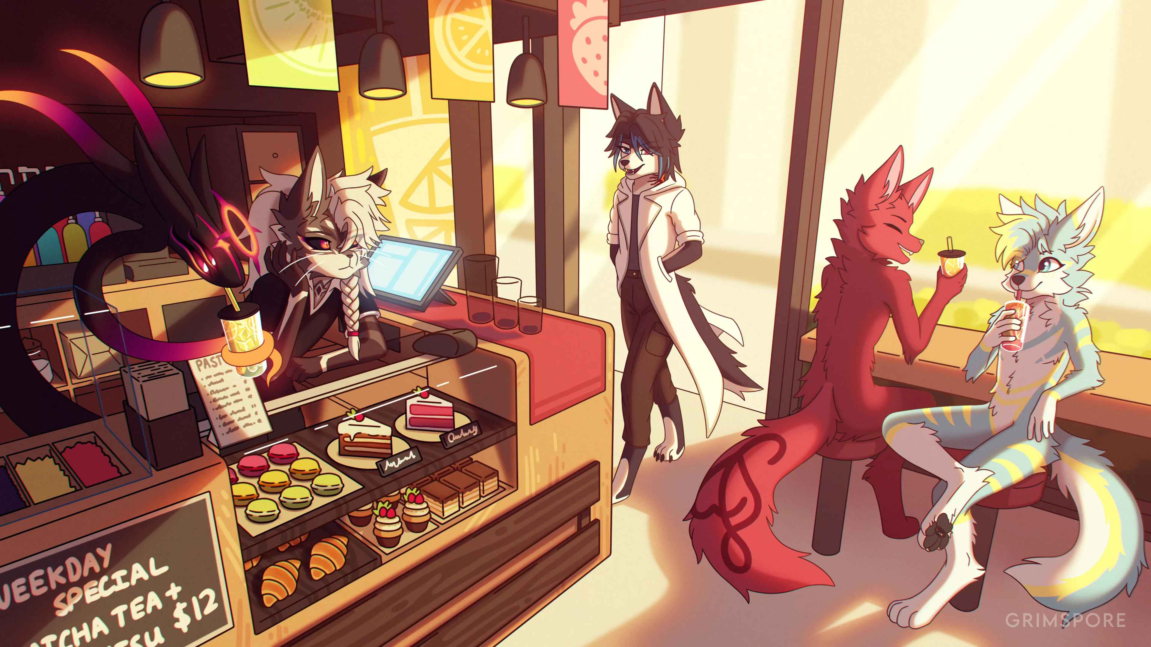 Finished YCH for some fellas on twitter! (art by me @grimspore)