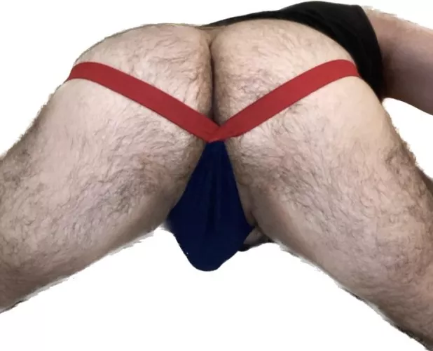 Love the way my jock frames my big bubble butt