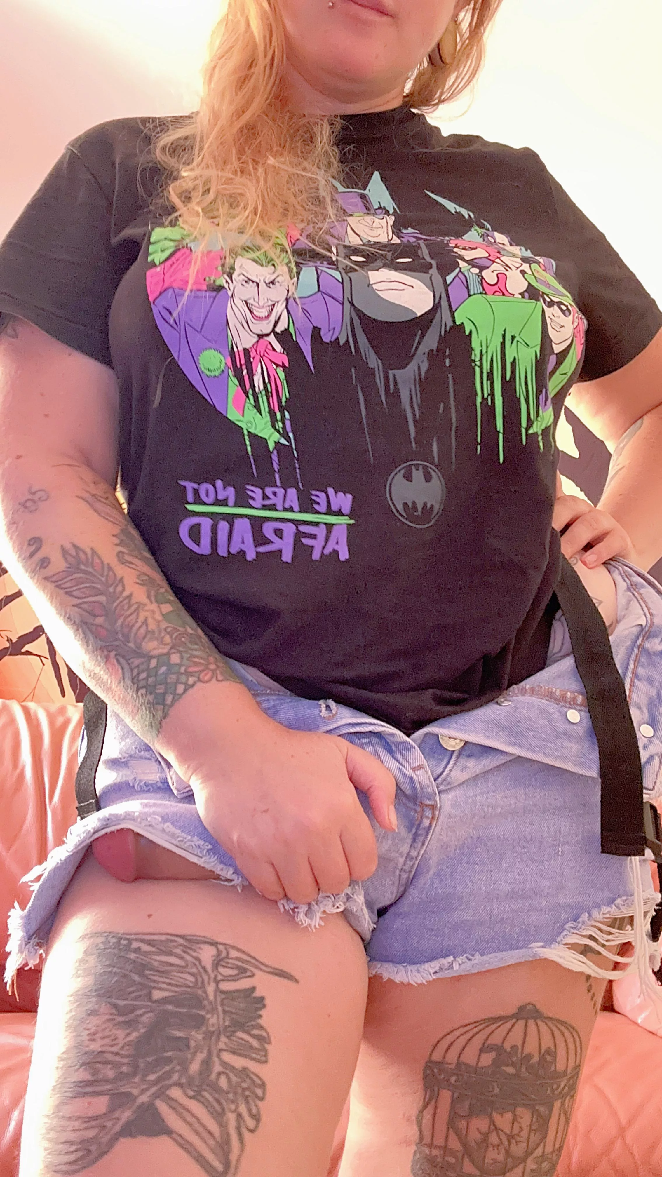 short shorts can't hide a long cock