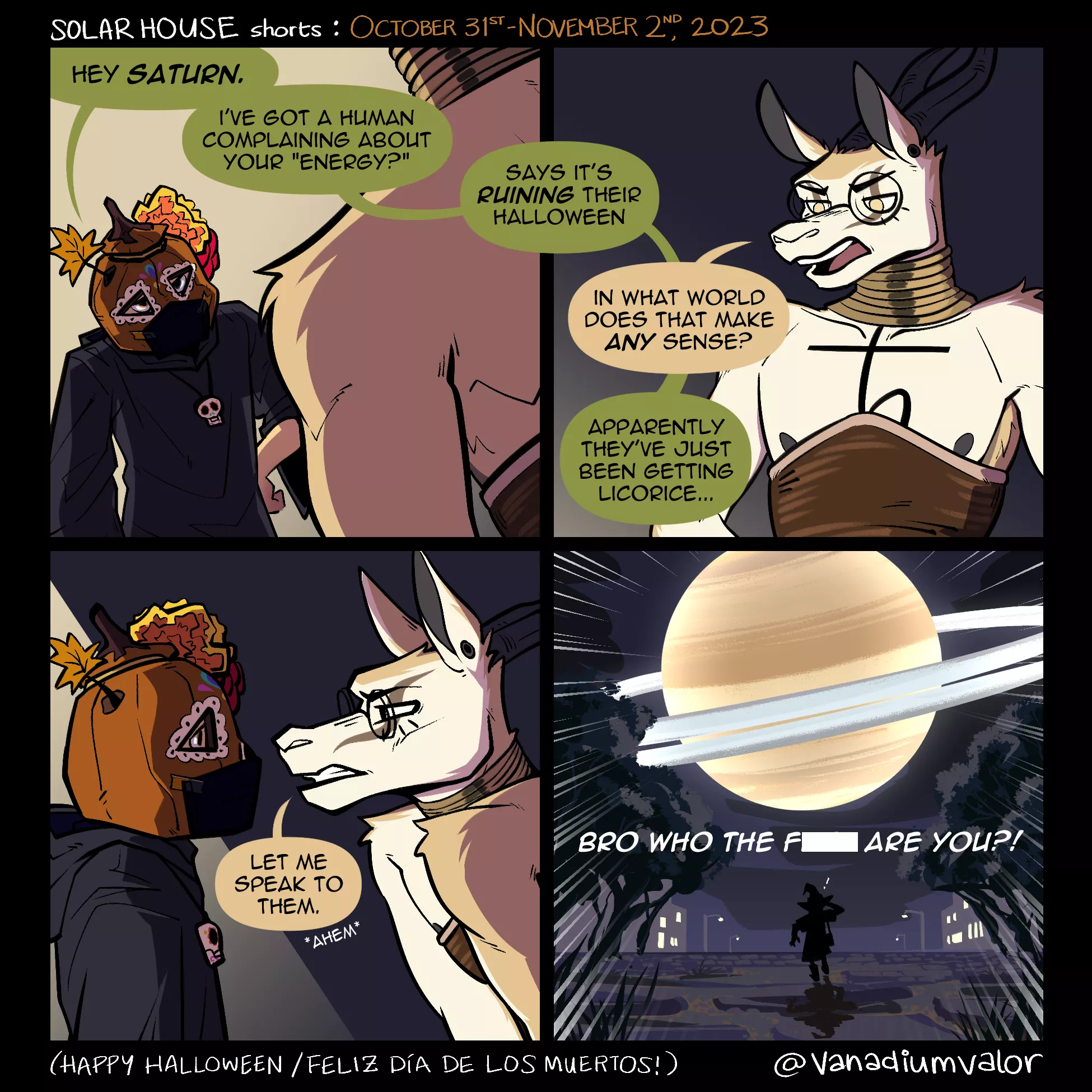 This Saturn energy is ruining my Halloween :( [Solar House Comic]