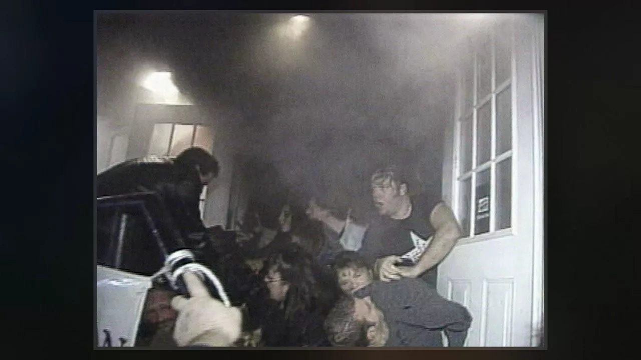 Were the people that were trapped in the Station nightclub doorway saved from the fire?