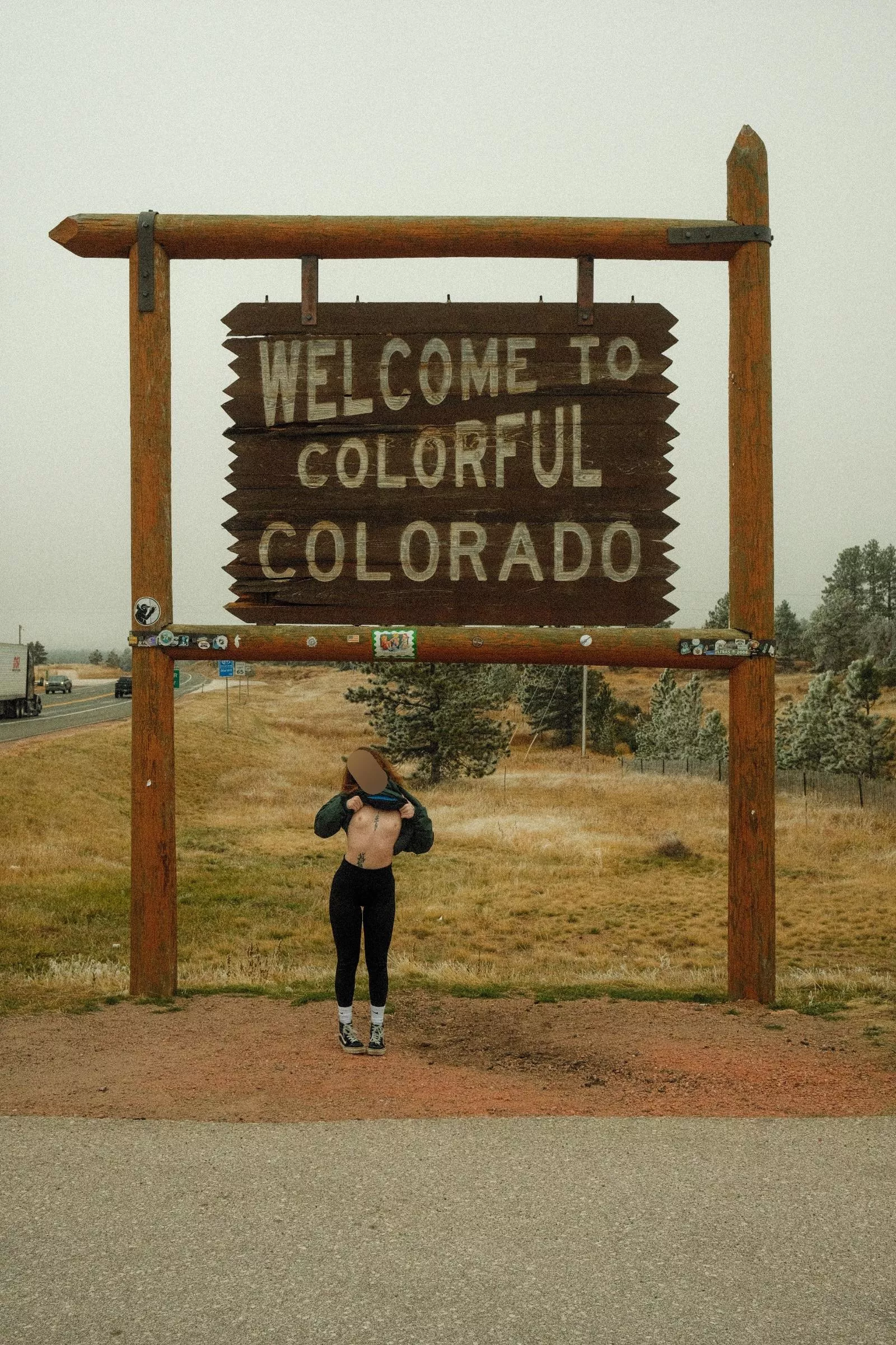 flashing my tiny titties to the highway!!