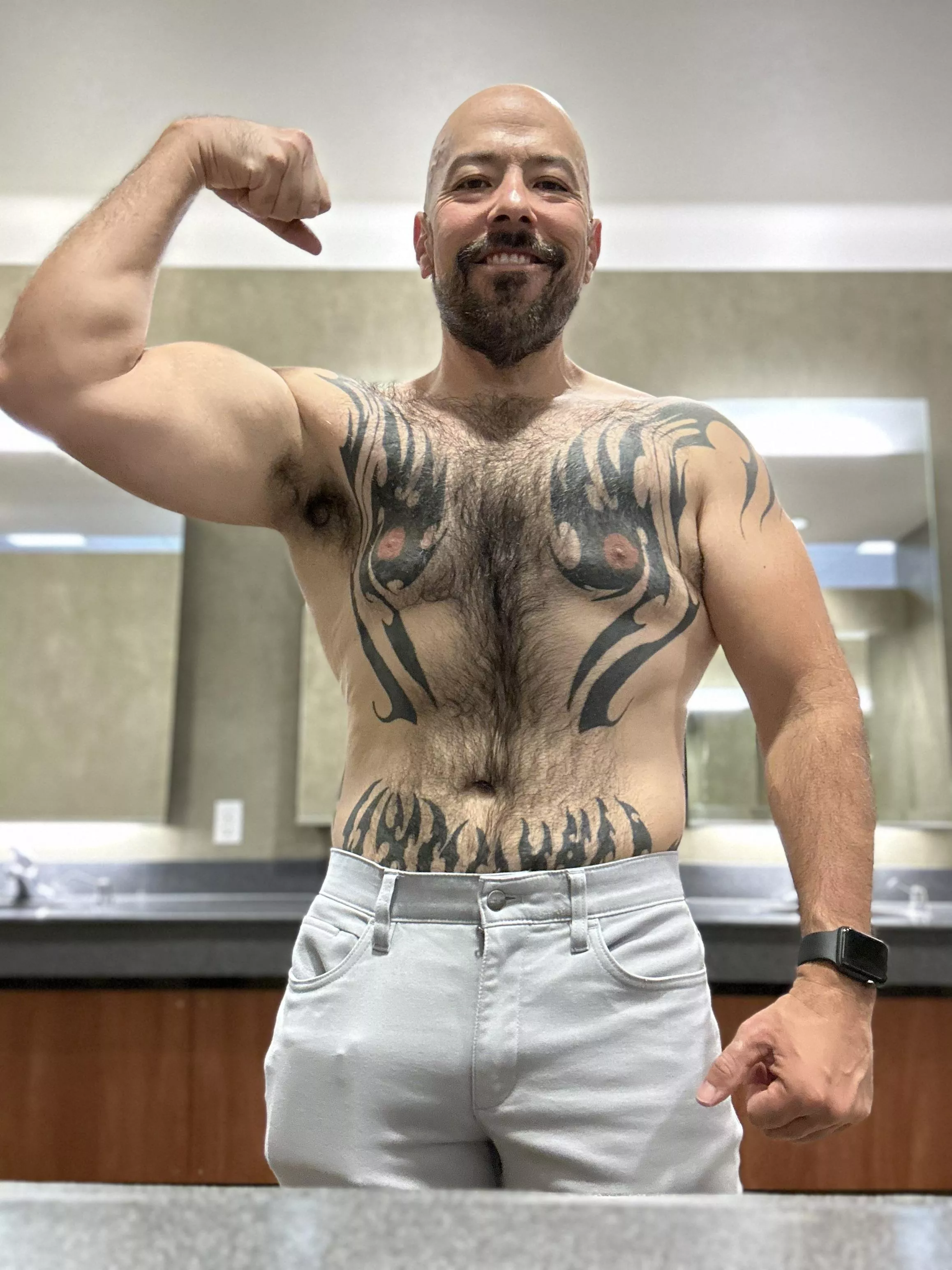 Hairy and flexing