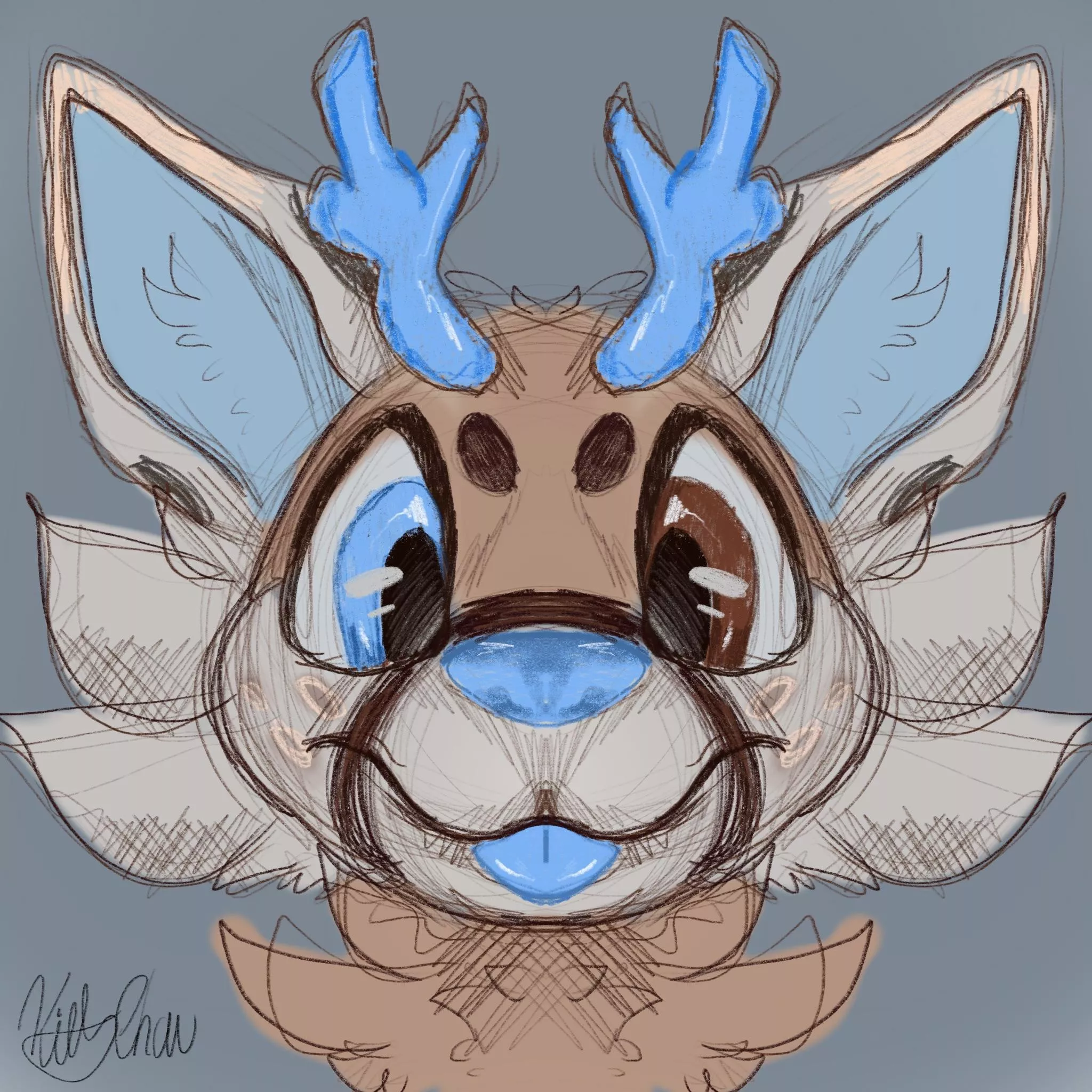 He’s sticking his tongue out at you! (Art by me/Commission)