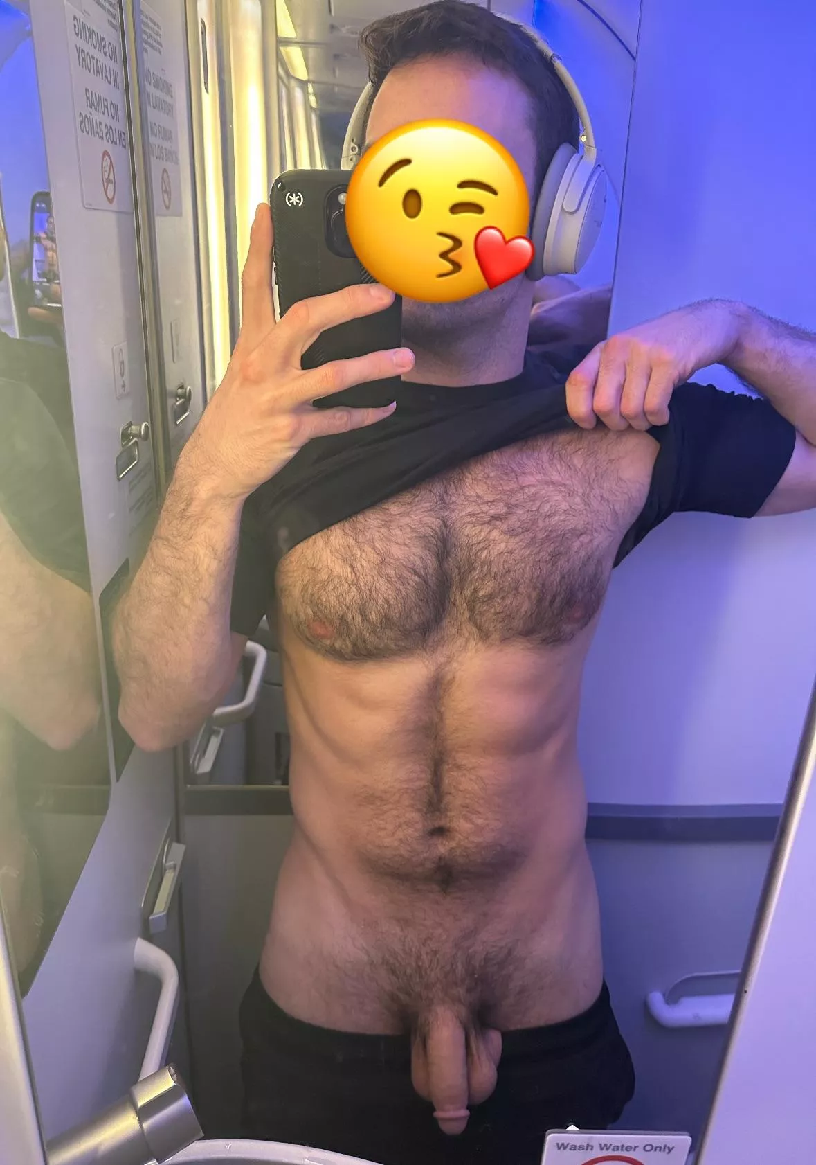 I could actually fit in this airplane bathroom