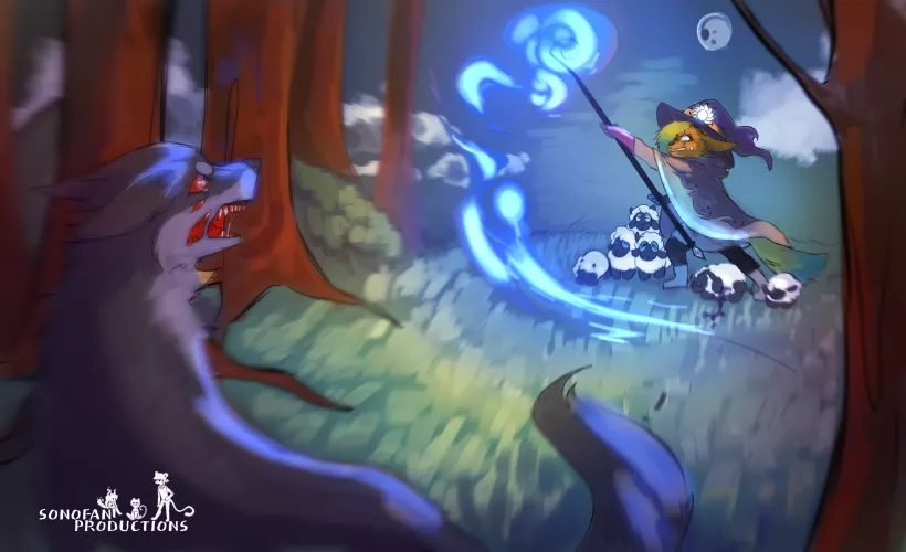 Protecting her flock (art by me)