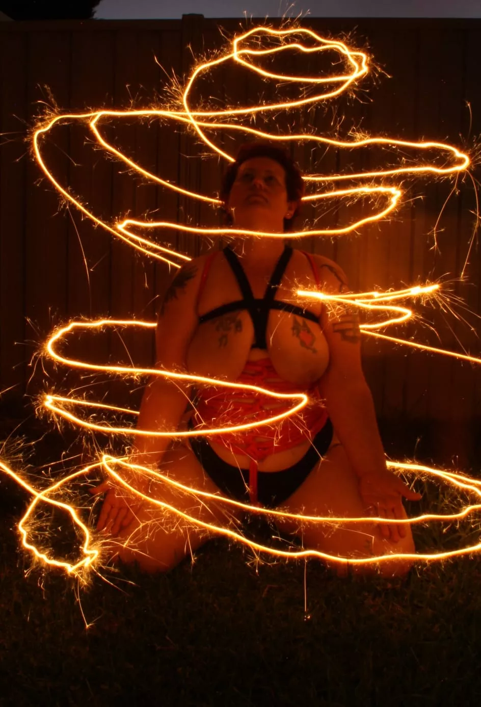 Surrounded by the pretty lights. [F]